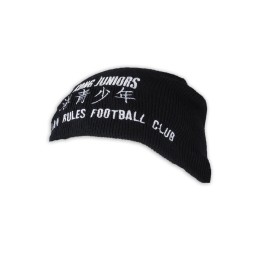 BEANIE027 Design Black Cold Hat Silk Flower Logo Knit Cap Hong Kong Youth Australia Football Club Cold Hat Manufacturer  hipster beanie BEANIE027 Design Black Cold Hat Silk Flower Logo Knit Cap Hong Kong Youth Australia Football Club Cold Hat Manufacturer  hipster beanie